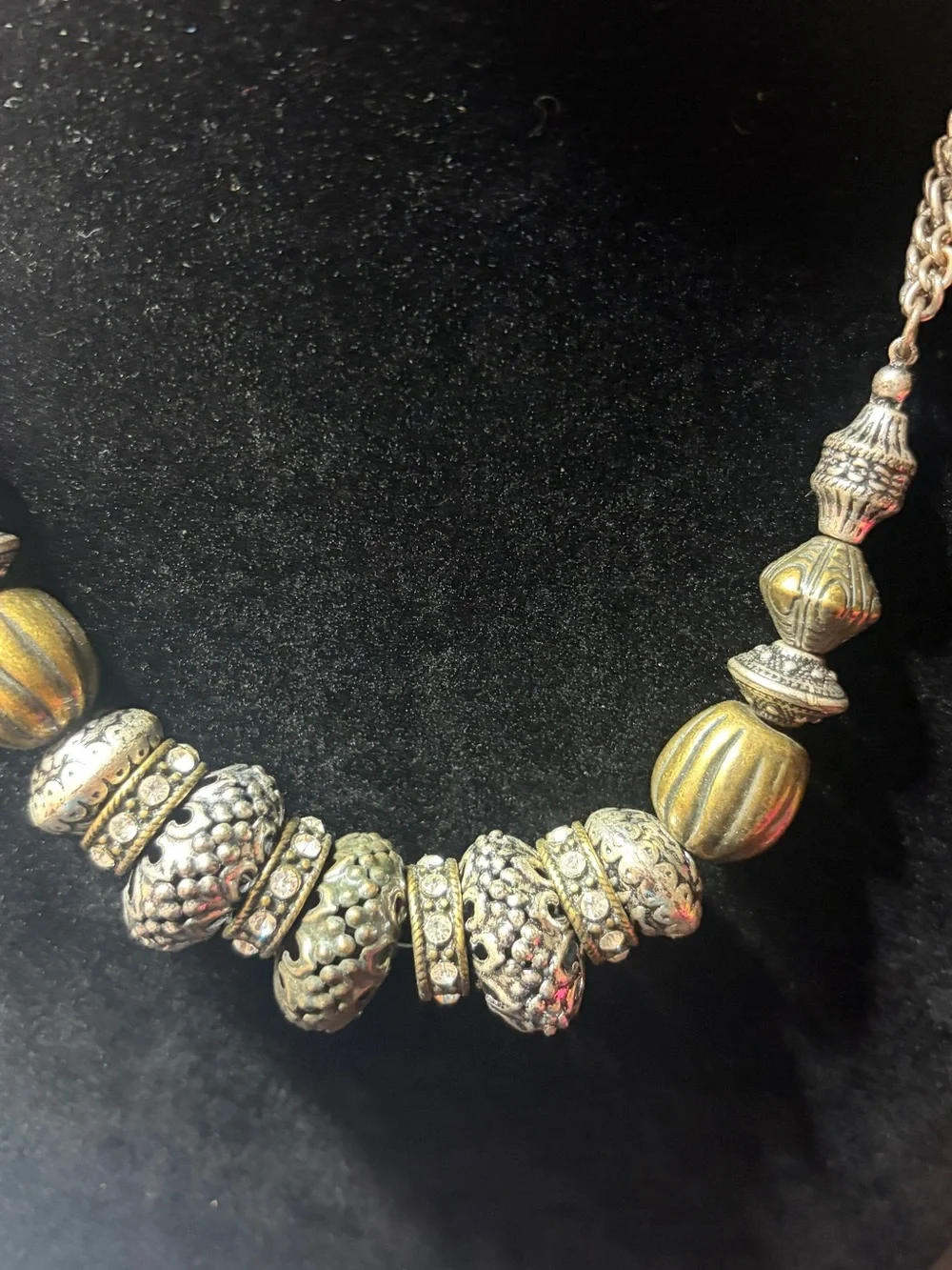 Premier Designs Isabella Mixed-Metal Necklace - Silver Tone & Brass Beads